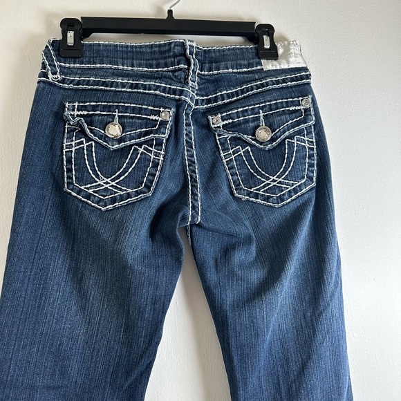 Ladies Rhinestone Embroidered Bootcut Denim Jeans LA Idol USA Jeans. Size 5 - Picture 9 of 12
